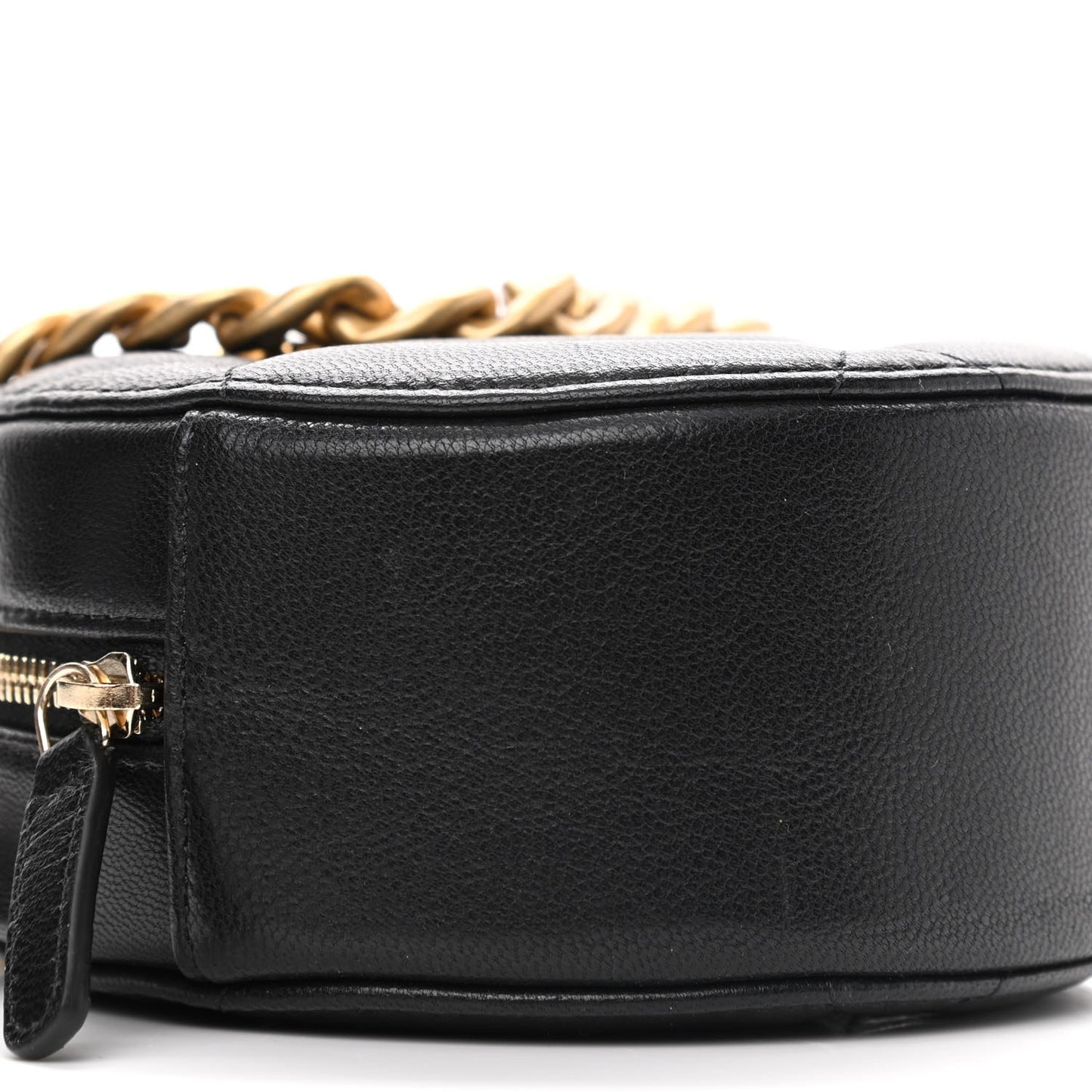 Lambskin Quilted Chanel 19 Round Clutch With Chain Black