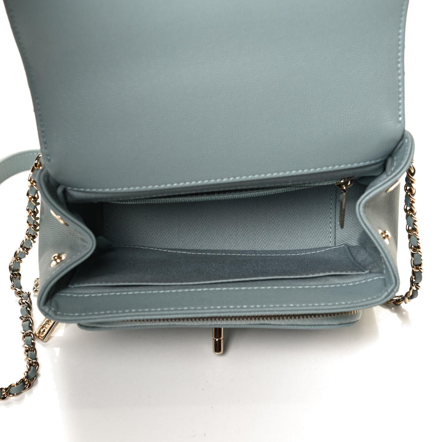 Caviar Quilted Small Business Affinity Flap Blue