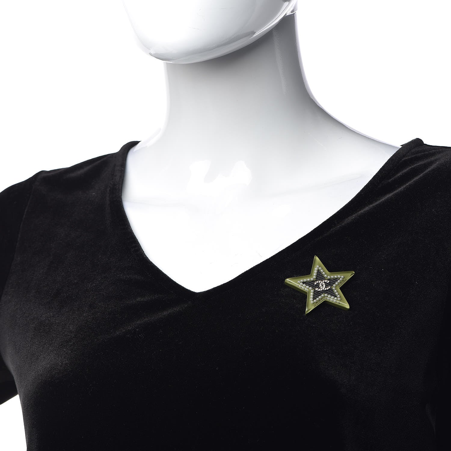 Chanel Resin Crystal Pearl CC Star Brooch Multicolor 2 of 5