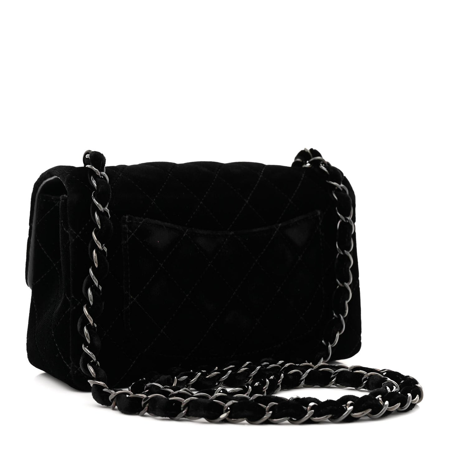 Velvet Quilted Mini Rectangular Flap So Black