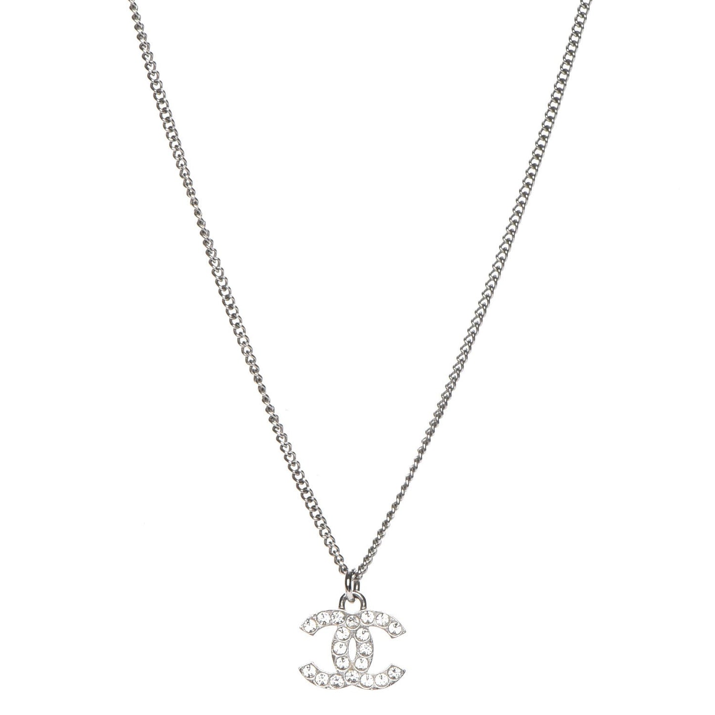 Crystal Timeless CC Necklace Silver