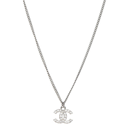 Chanel Crystal Timeless CC Necklace Silver 1 of 4