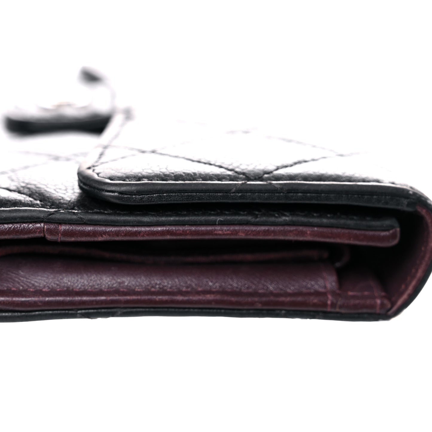 Caviar Quilted Large Flap Wallet Black
