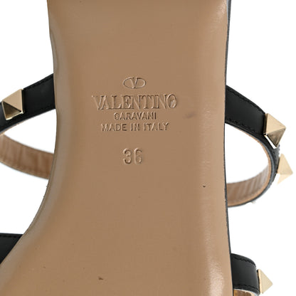 Valentino Garavani Nappa Rockstud Caged Flat Slide Sandals 36 Black 7 of 9