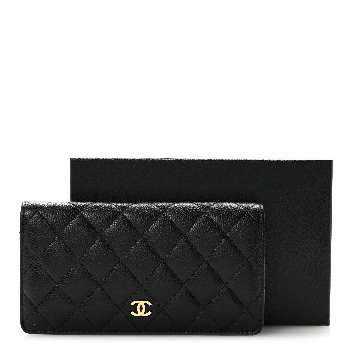 Chanel Caviar Quilted Yen Wallet Black 12 of 12