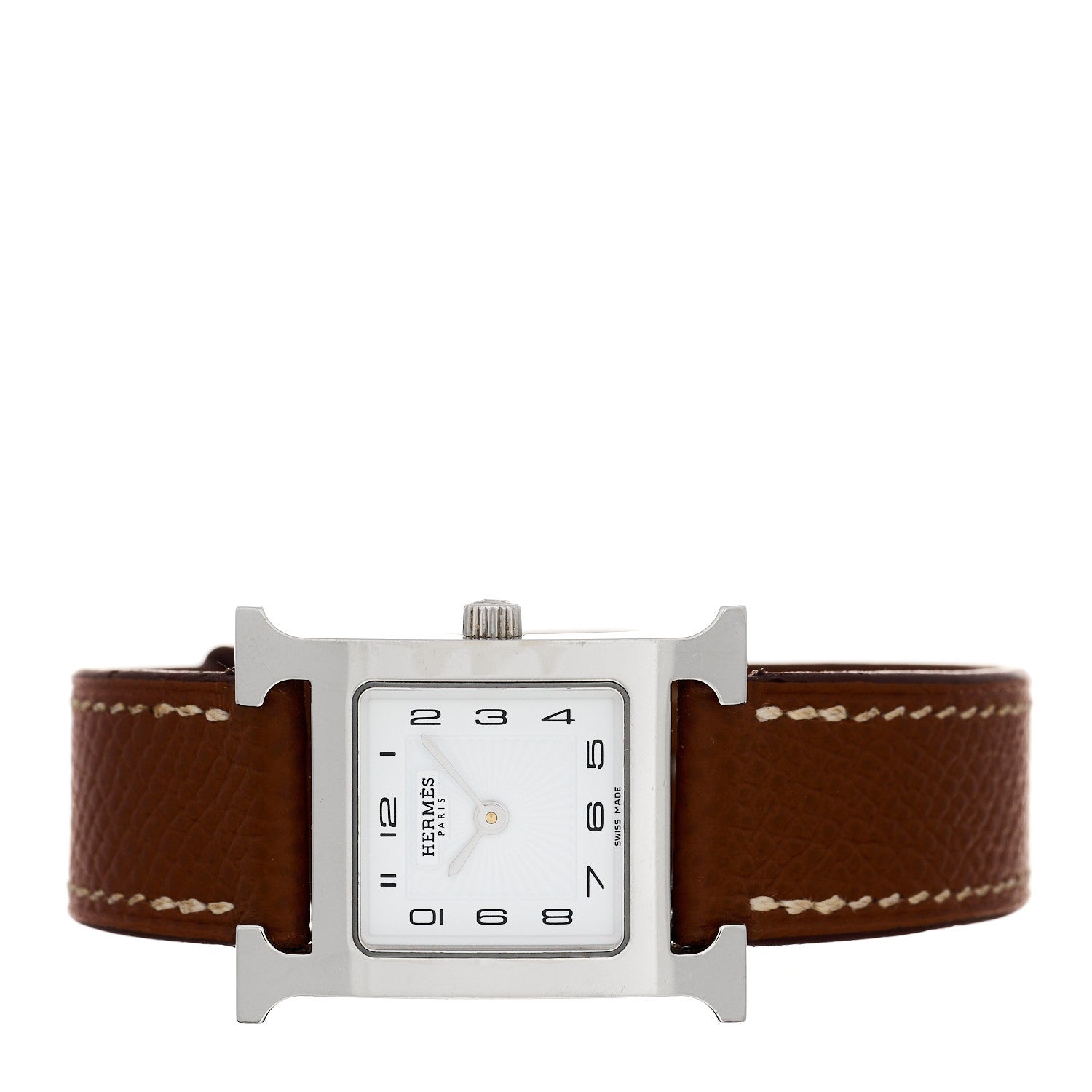 Hermes Stainless Steel Epsom 21mm Heure H Hour Quartz Watch Gold 2 of 5
