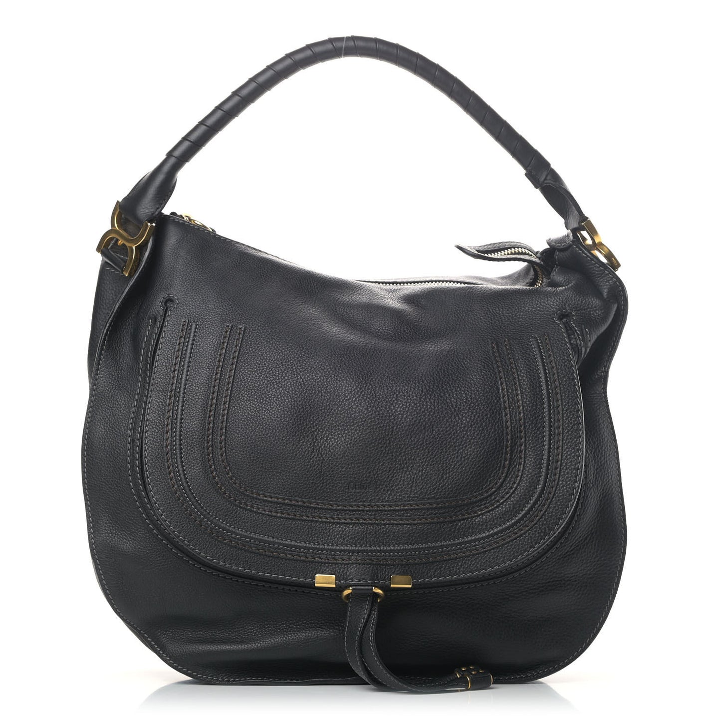 Calfskin Large Marcie Hobo Black
