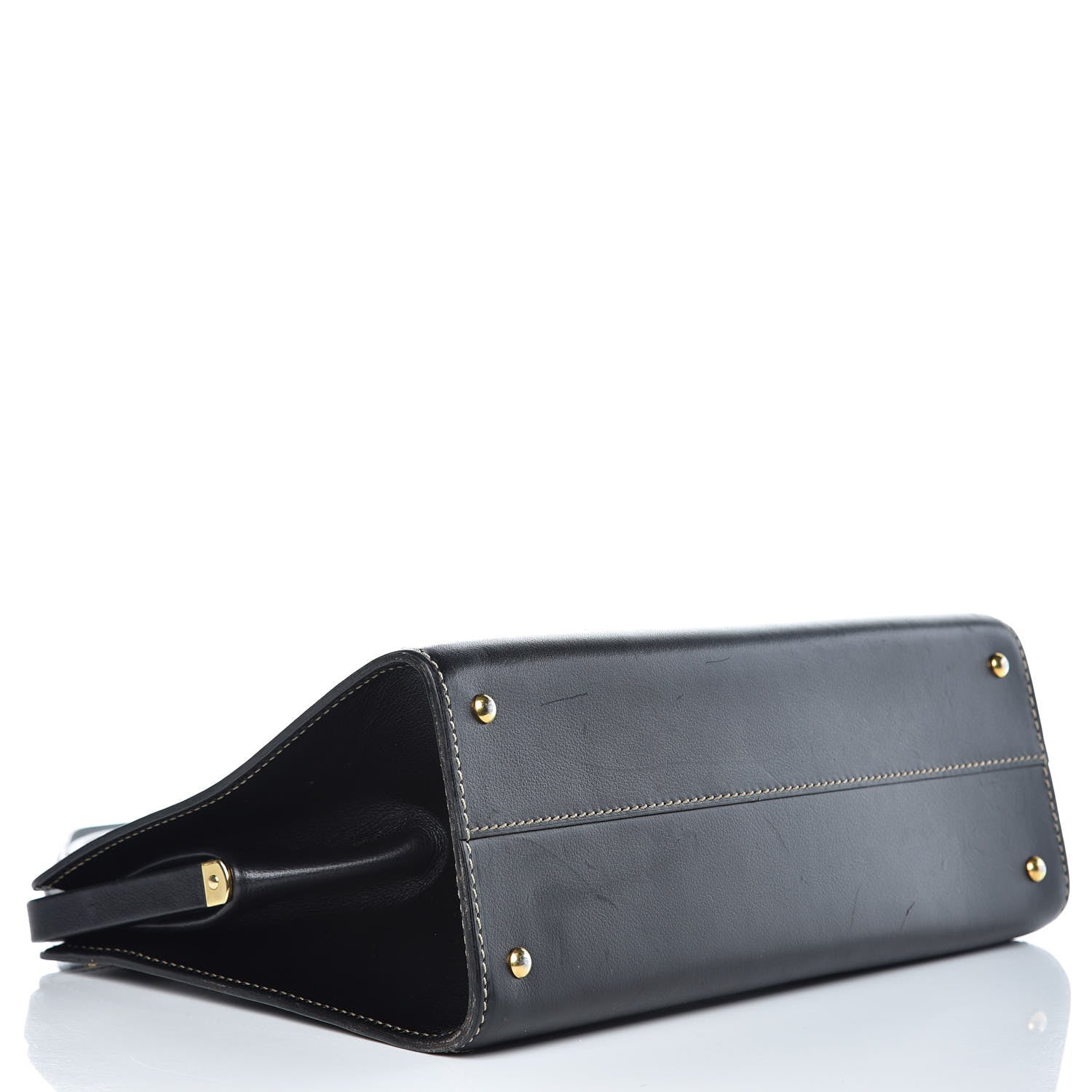 Delvaux Calfskin Evasion Top Handle Frame Bag Black 4 of 16