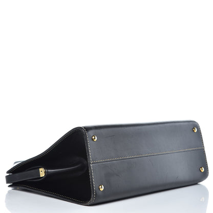 Delvaux Calfskin Evasion Top Handle Frame Bag Black 4 of 16