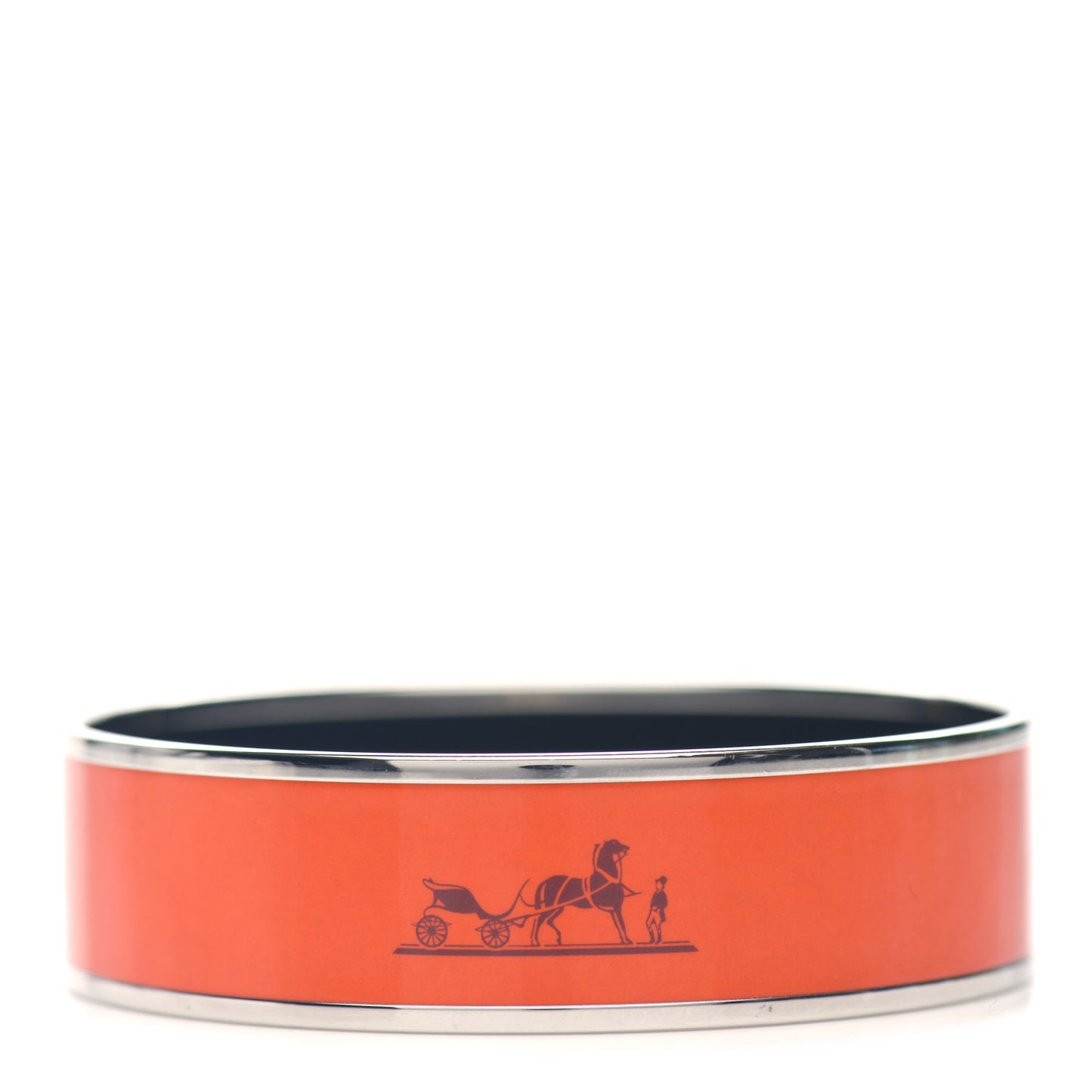Enamel Printed Caleche Wide Bracelet 70 Orange