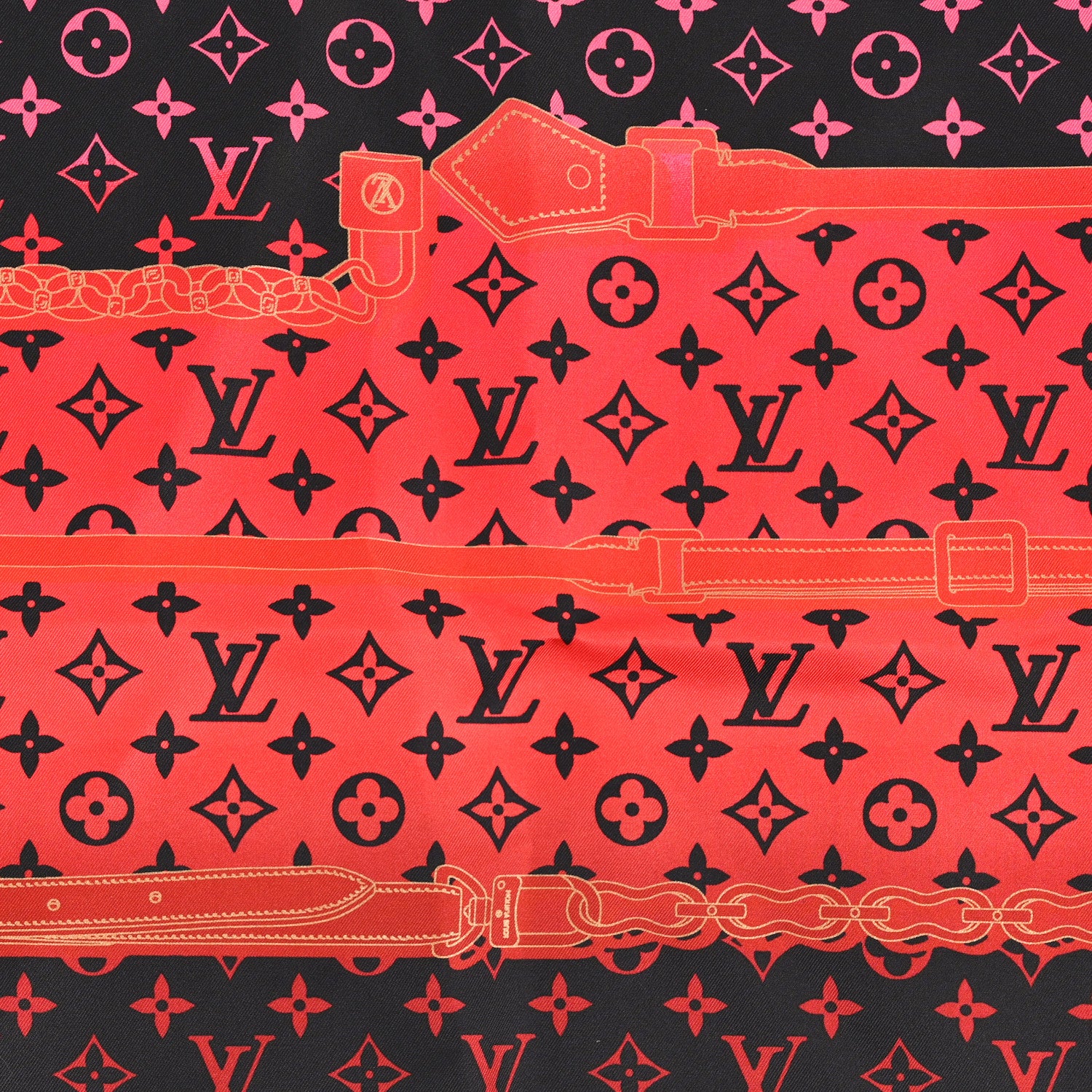 Louis Vuitton Silk Monogram Rising Confidential Square Scarf 70 Beige Multicolor 2 of 3
