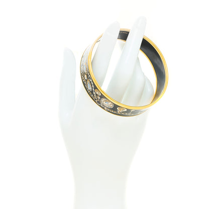 Hermes Enamel Printed Wide Bracelet 65 Black 2 of 5