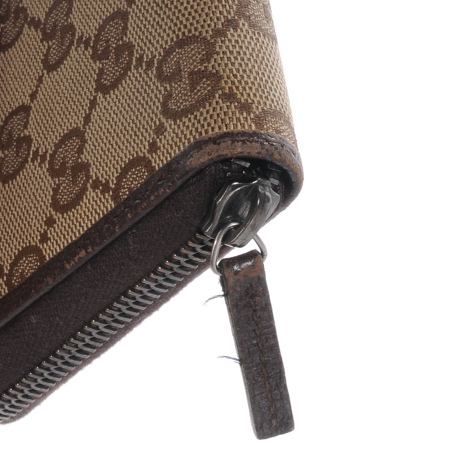 Gucci Monogram Metal Bar Zip Around Wallet Dark Brown 5 of 9