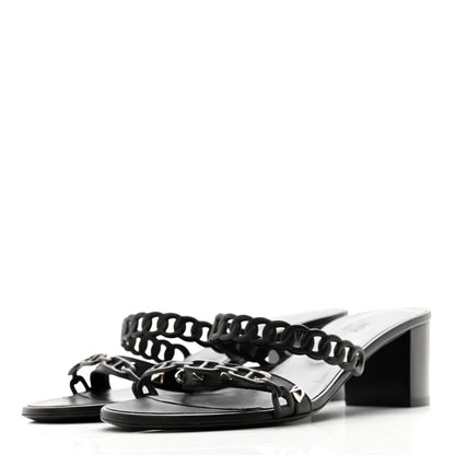 Hermes Nappa Ajaccio Sandals 39.5 Black 3 of 10