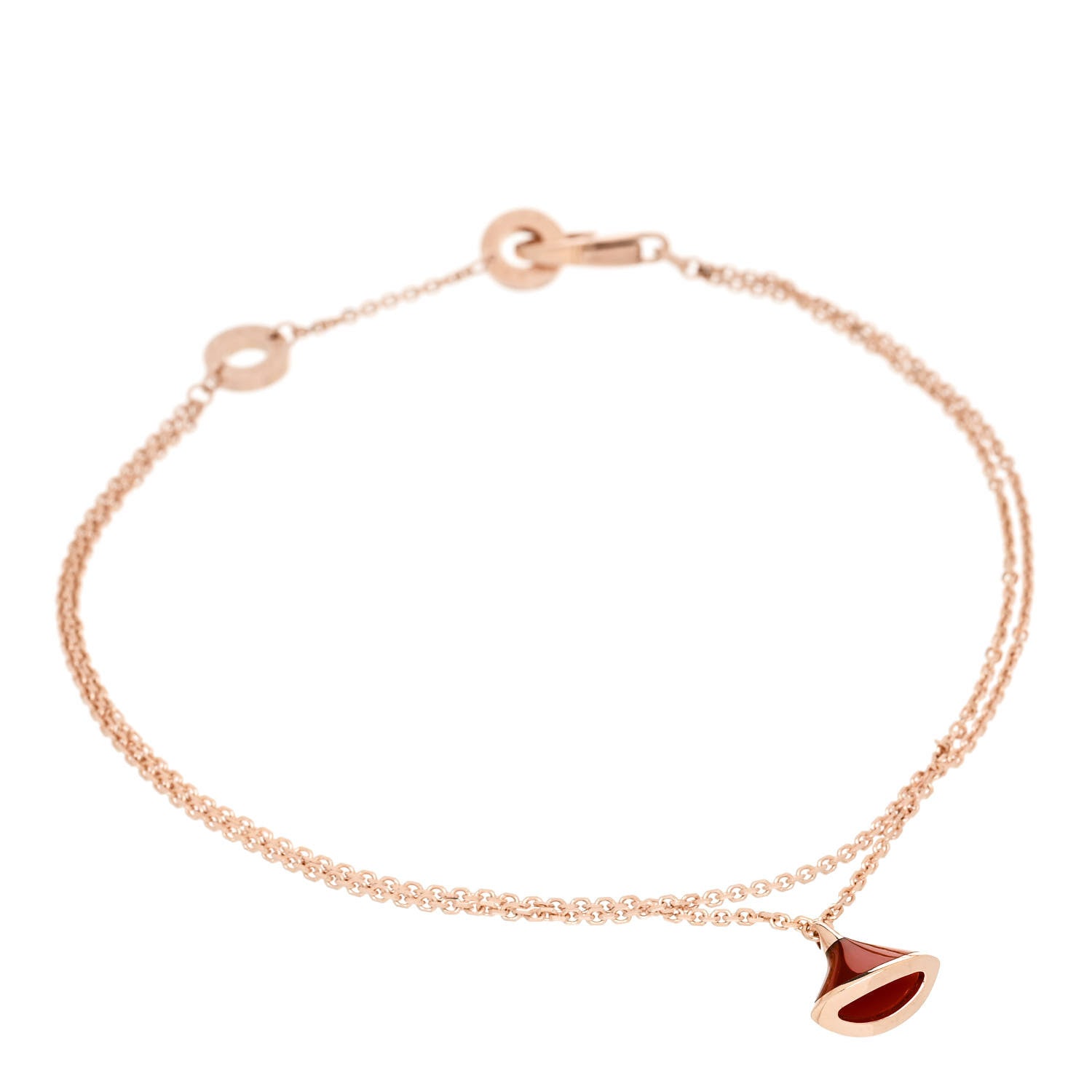 Bulgari 18K Rose Gold Carnelian Divas' Dream Bracelet ML 1 of 4