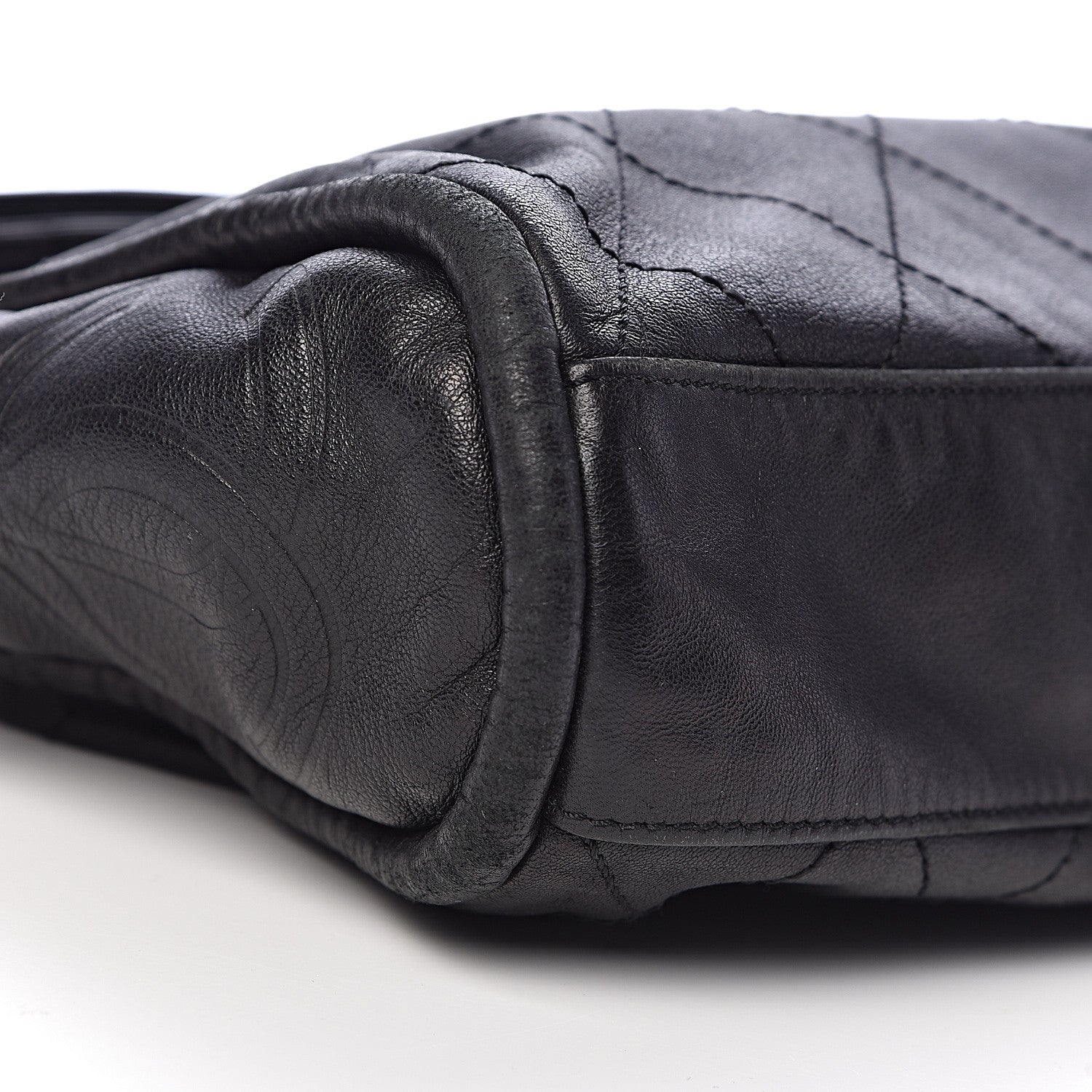 Chanel Lambskin Stitched Medium Ultimate Soft Tote Black 9 of 10