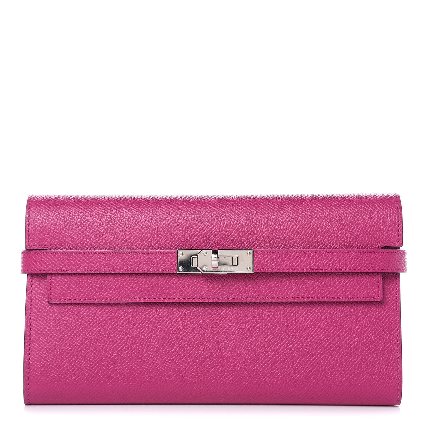 Epsom Kelly Longue Wallet Rose Pourpre