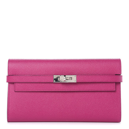 Hermes Epsom Kelly Longue Wallet Rose Pourpre 1 of 11