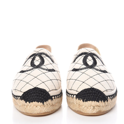 Chanel Fabric Biarritz CC Espadrilles 39 Beige Black 2 of 10