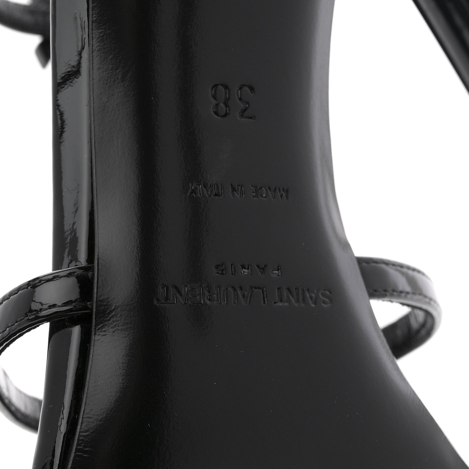 Saint Laurent Patent Cassandra 100 Sandals 38 Black 7 of 10