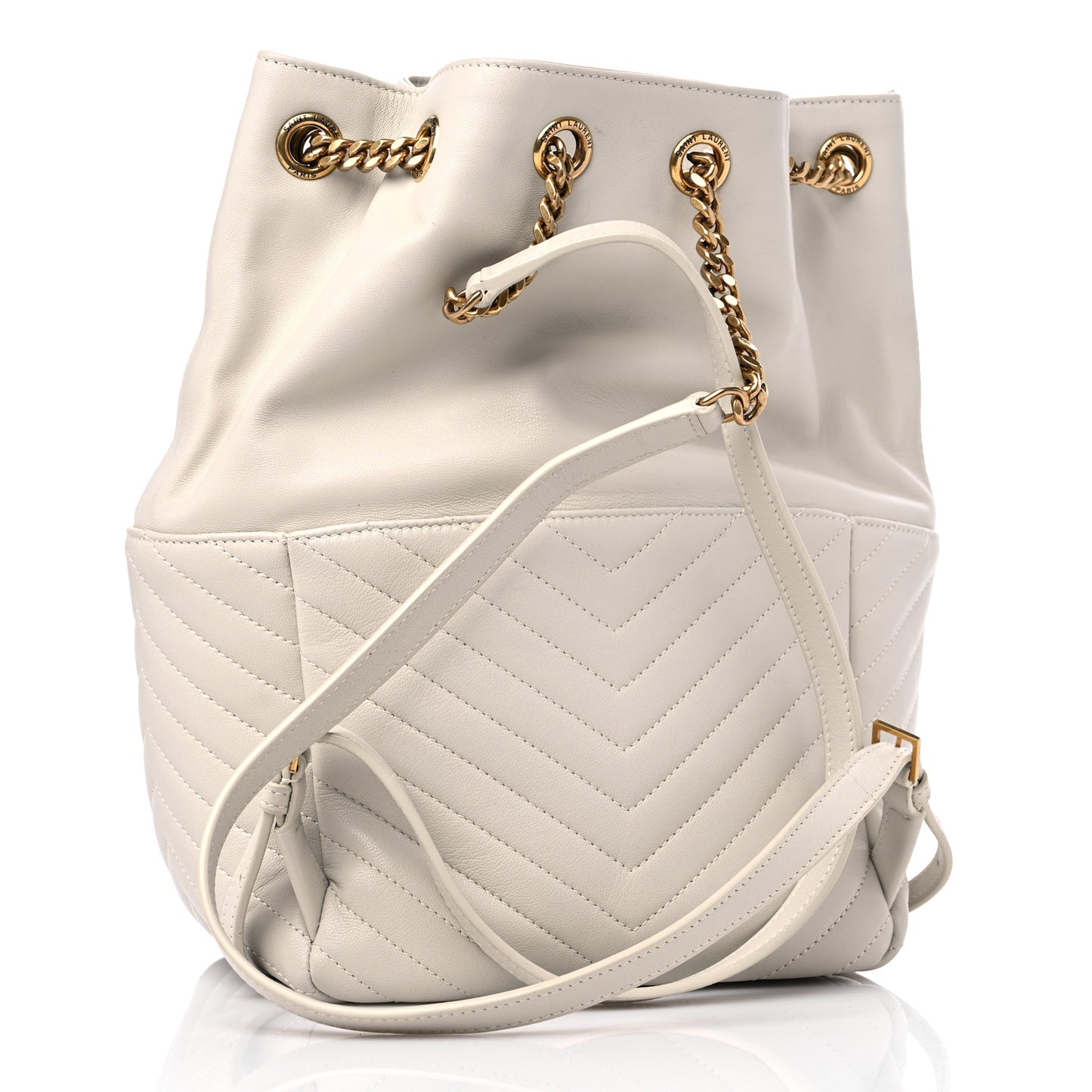 Lambskin Matelasse Monogram Joe Backpack Cream