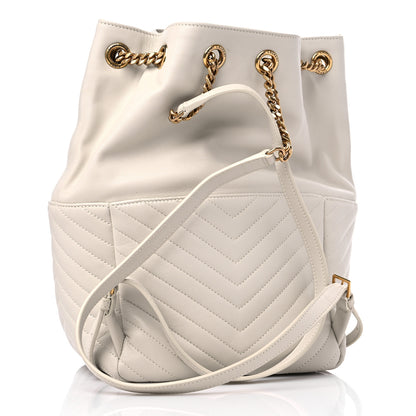 Saint Laurent Lambskin Matelasse Monogram Joe Backpack Cream 4 of 10