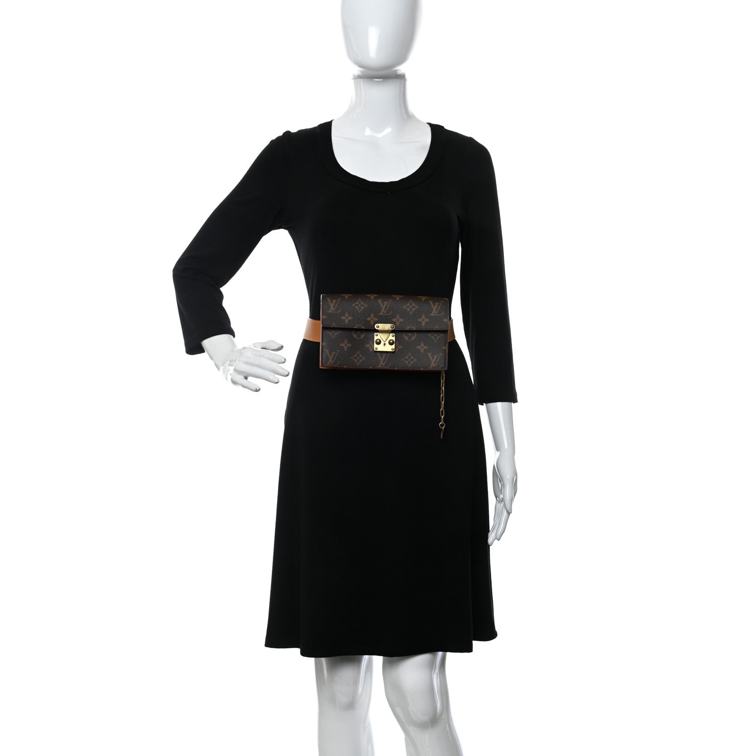 Louis Vuitton Monogram S Lock Belt Pouch MM 2 of 18