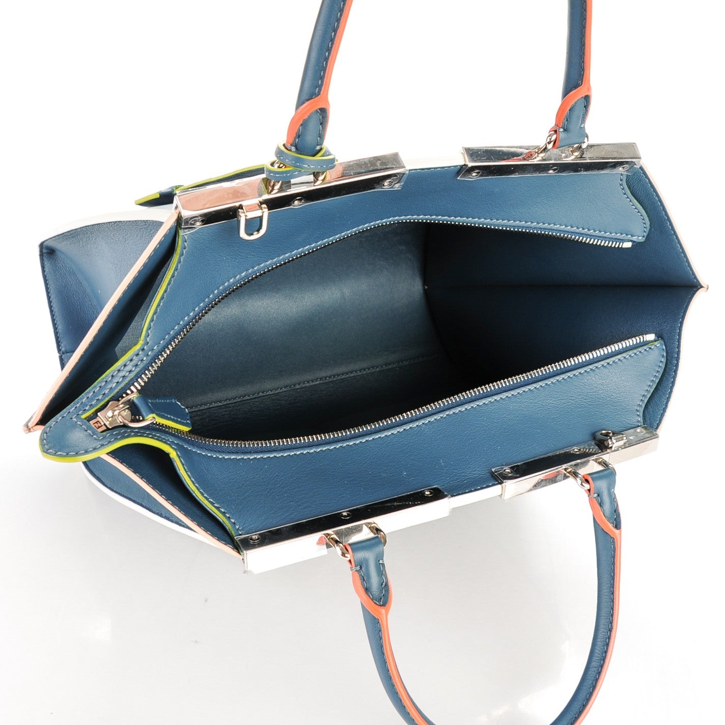 Fendi Vitello Dolce Century Petite 3Jours Tote Pavone 5 of 7