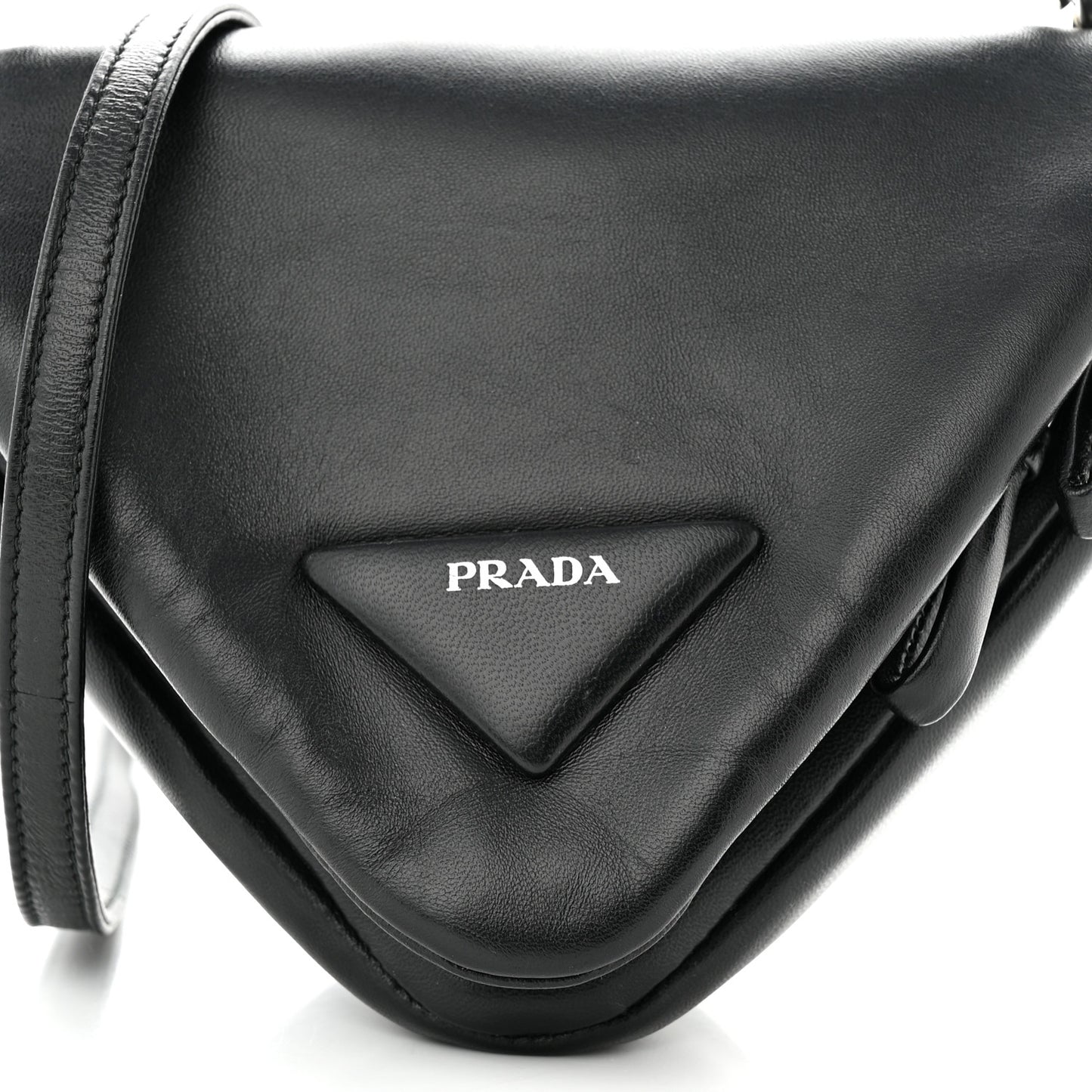 Nappa Padded Signaux Triangle Crossbody Black