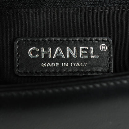 Chanel Calfskin Chevron Quilted New Medium Boy Flap Black 6 of 7