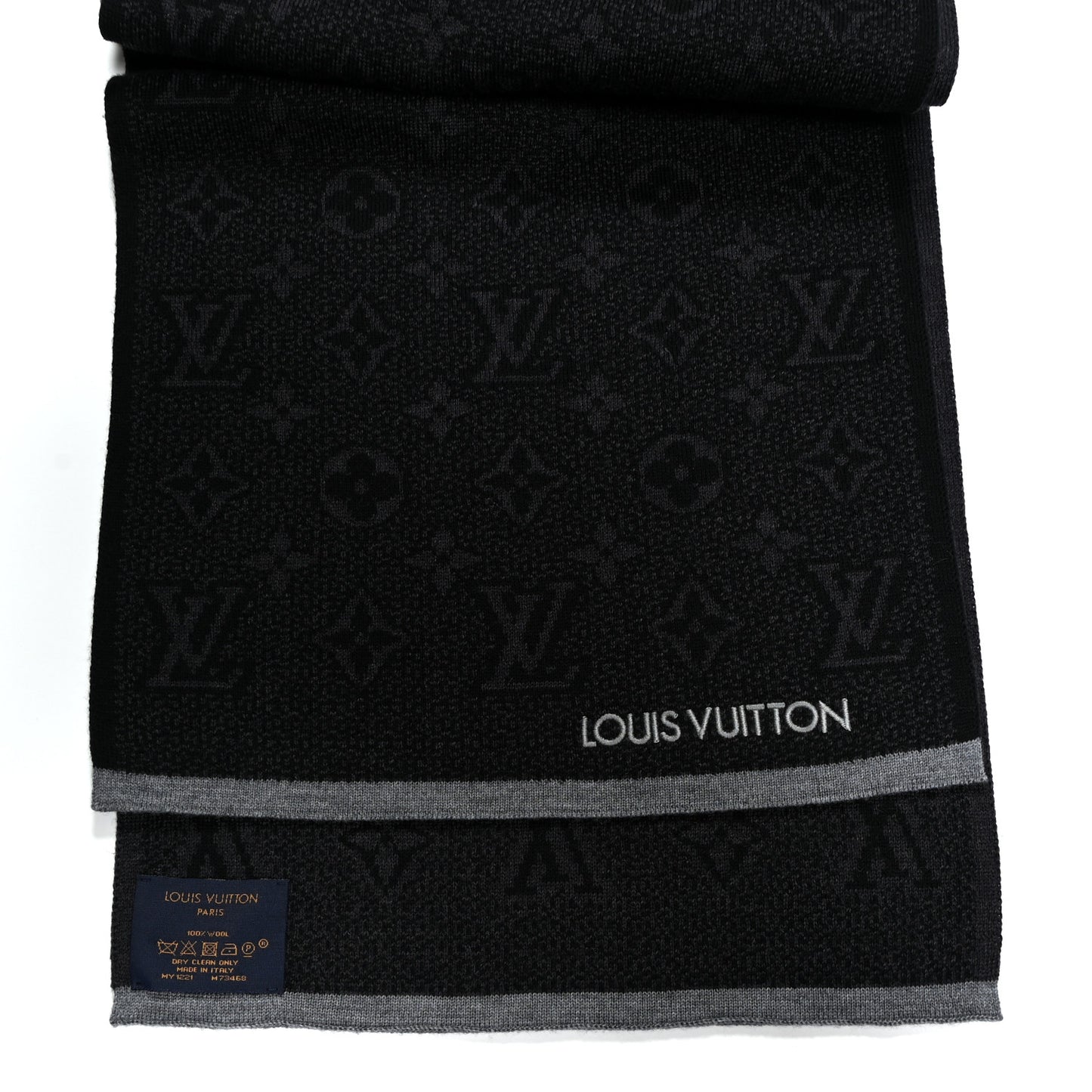 Wool My Monogram Eclipse Scarf Grey
