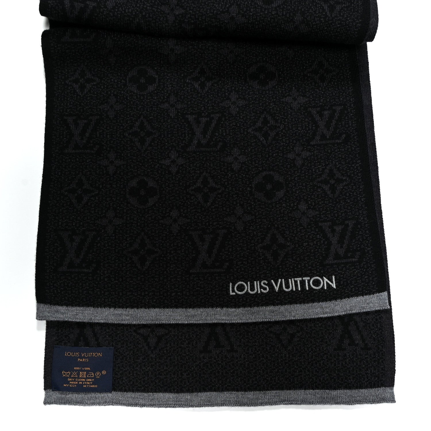 Louis Vuitton Wool My Monogram Eclipse Scarf Grey 3 of 3