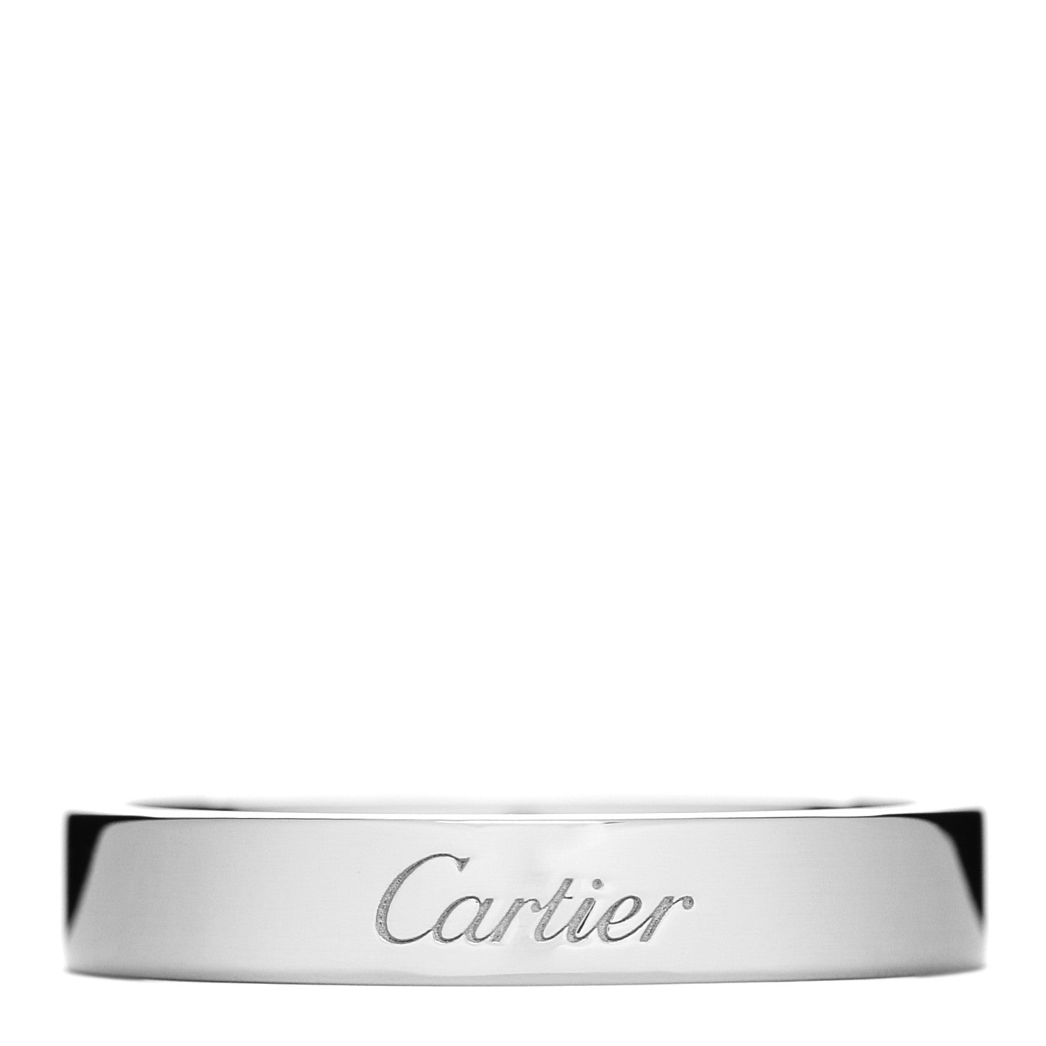 Cartier Platinum 4mm C De Cartier Wedding Band Ring 60 9.25 1 of 4