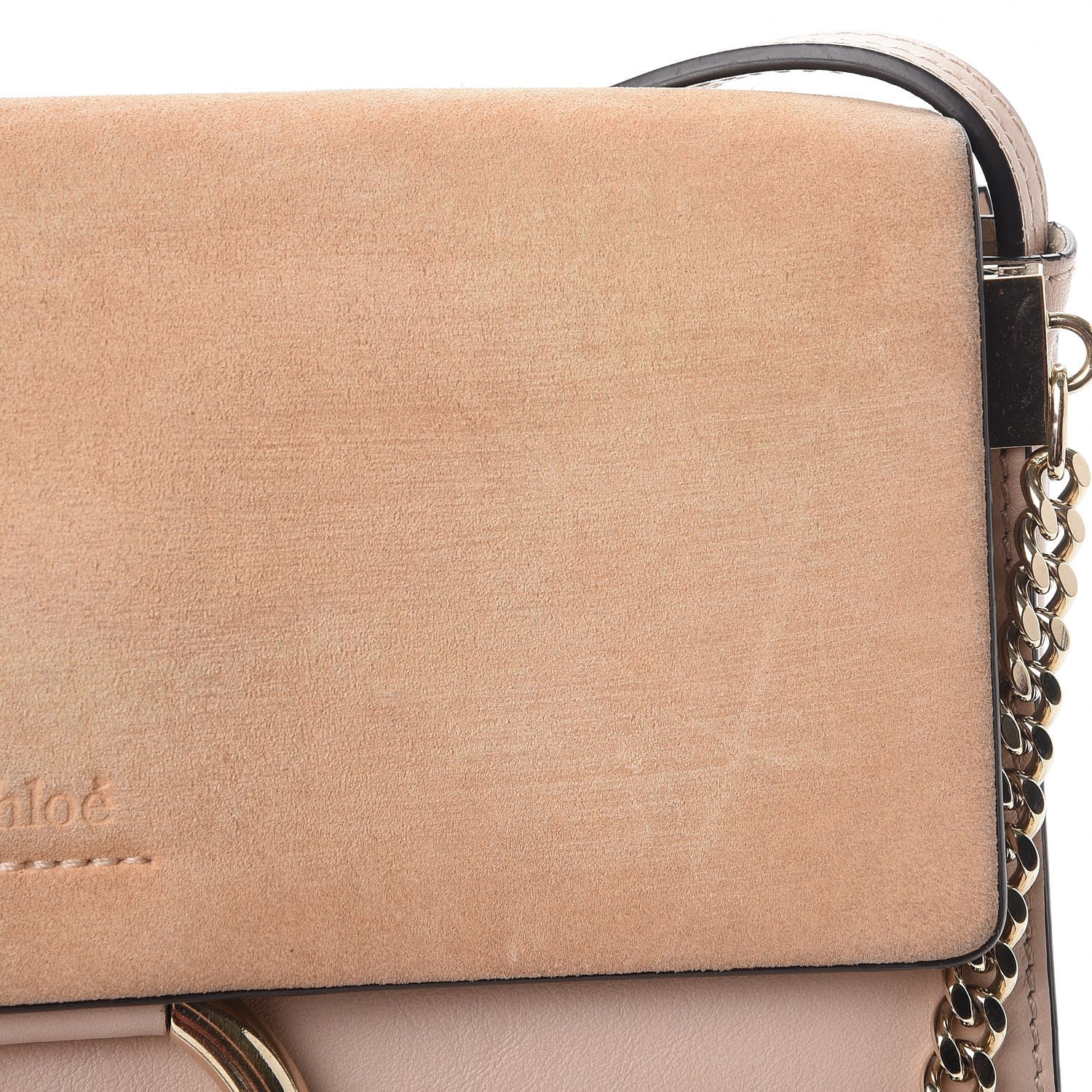 Chloe Suede Calfskin Small Faye Shoulder Bag Cement Pink 11 of 14