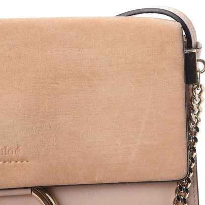 Chloe Suede Calfskin Small Faye Shoulder Bag Cement Pink 11 of 14