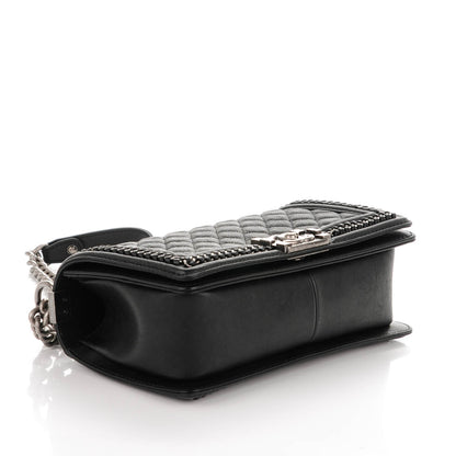 Chanel Goatskin Quilted Medium Boy Handle Flap Black 5 of 8