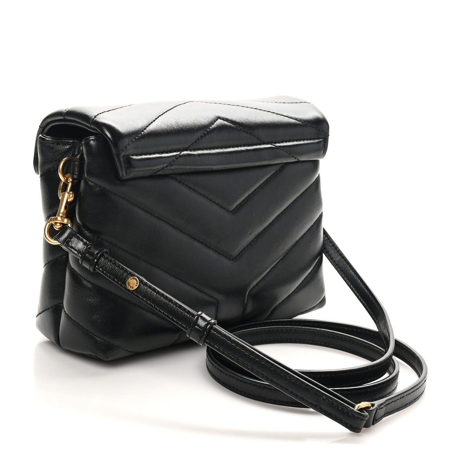 Saint Laurent Calfskin Y Quilted Monogram Toy Loulou Crossbody Bag Black 3 of 10
