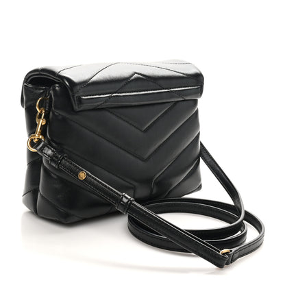Saint Laurent Calfskin Y Quilted Monogram Toy Loulou Crossbody Bag Black 3 of 10