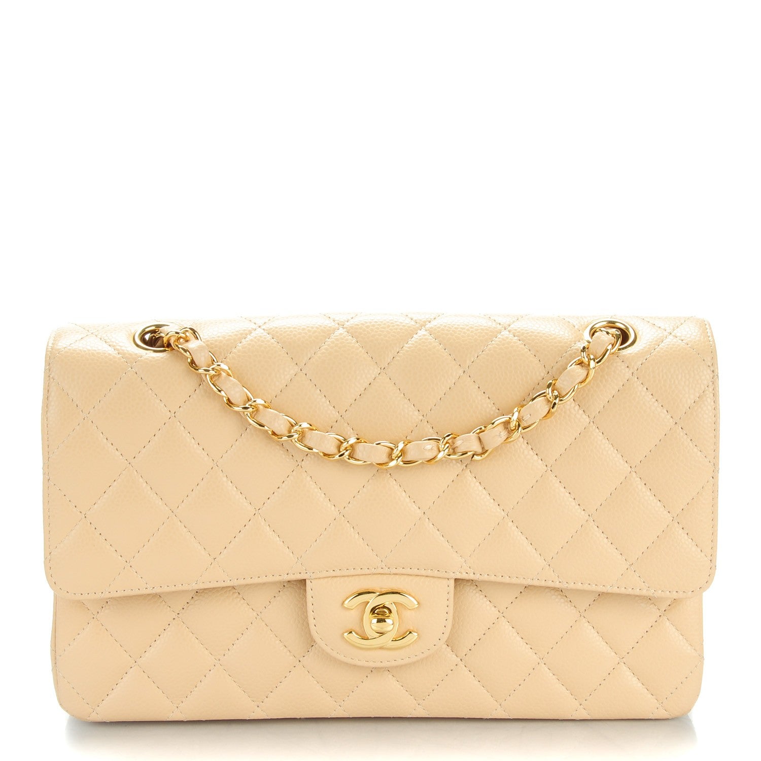 Chanel Caviar Quilted Medium Double Flap Beige Clair 1 of 8