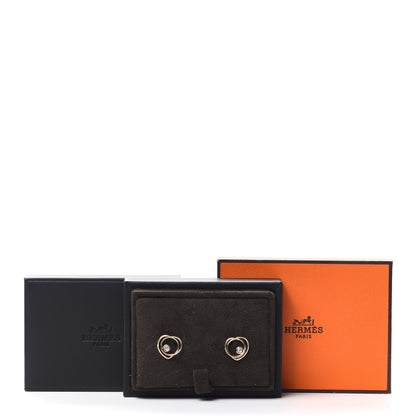 Hermes 18K Rose Gold Diamond TPM Vertige Coeur Earrings 5 of 5