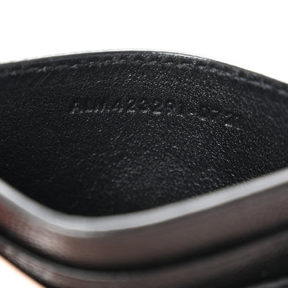 Saint Laurent Grain De Poudre Matelasse Chevron Monochrome Monogram Credit Card Case Black 7 of 8