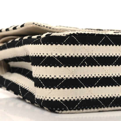 Chanel Jersey Quilted Medium Coco Sailor Flap Black White 9 of 12
