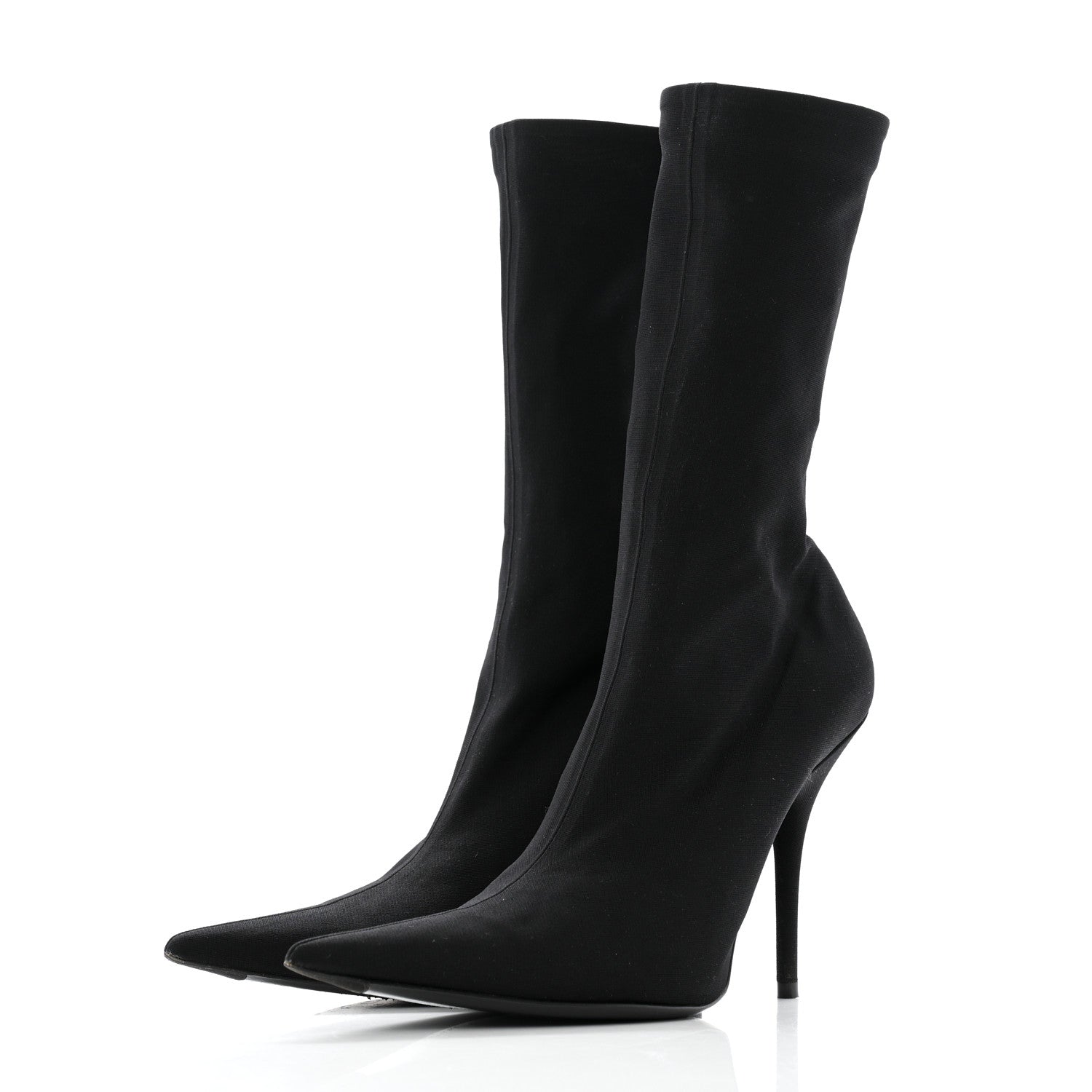 Balenciaga Jersey Crepe Extreme Pointed Toe Knife Booties 38 Black 3 of 9