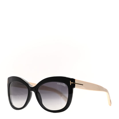 Tom Ford Acetate Alistair Cat Eye Sunglasses TF524 Black Beige 1 of 8