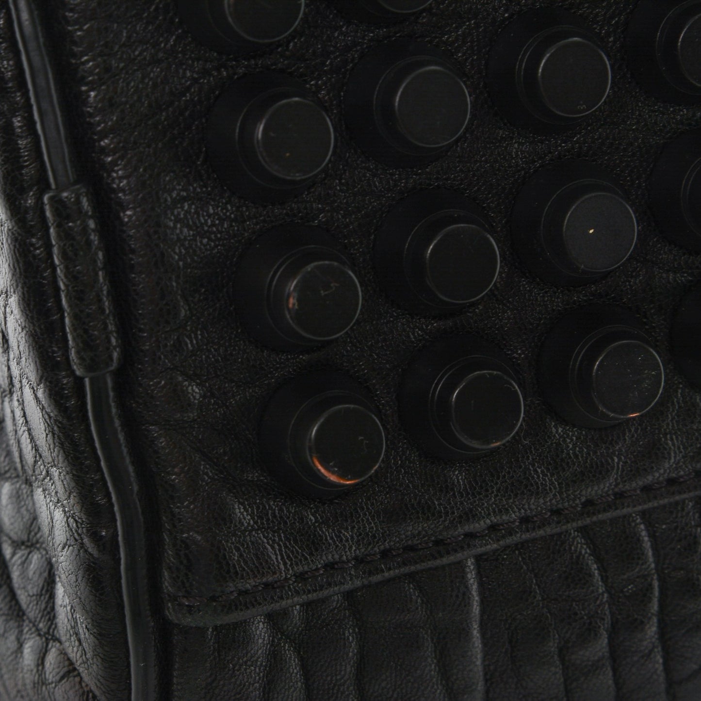 Pebbled Lambskin Rockie Black Matte Black Hardware