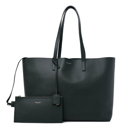 Saint Laurent Calfskin Large Shopping Tote Dark Green 1 of 9