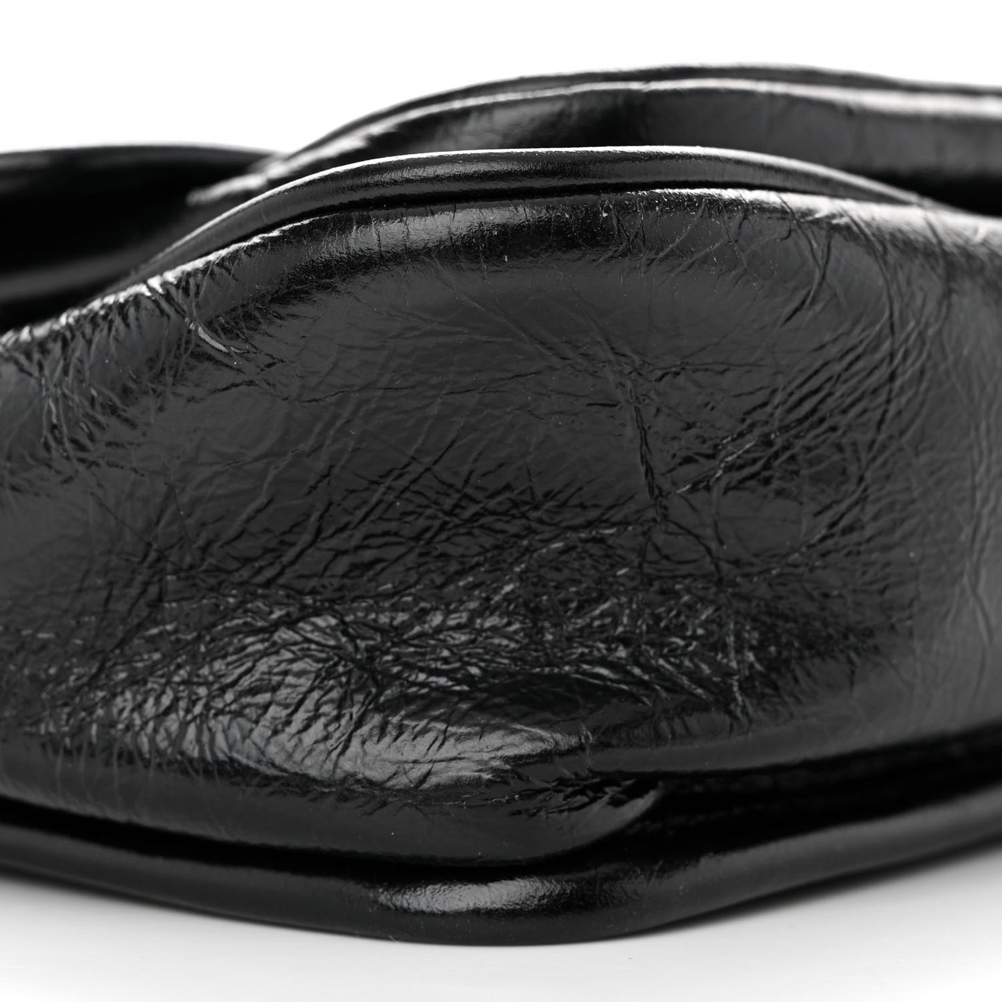Crinkled Calfskin Matelasse Monogram Baby Niki Chain Satchel Black