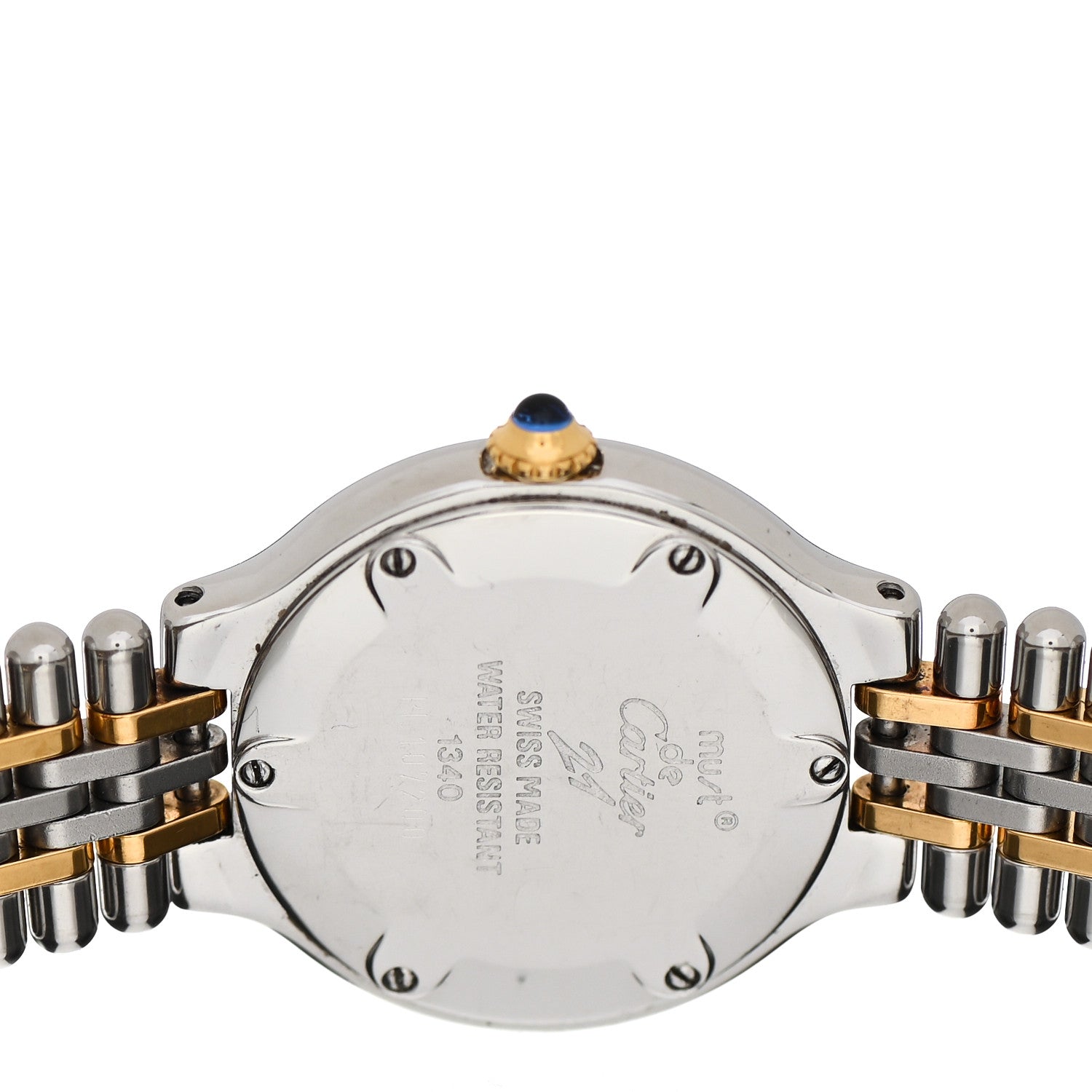 Cartier Stainless Steel 18K Yellow Gold 28mm Must De 21 Bullet Link Quartz Watch 4 of 4