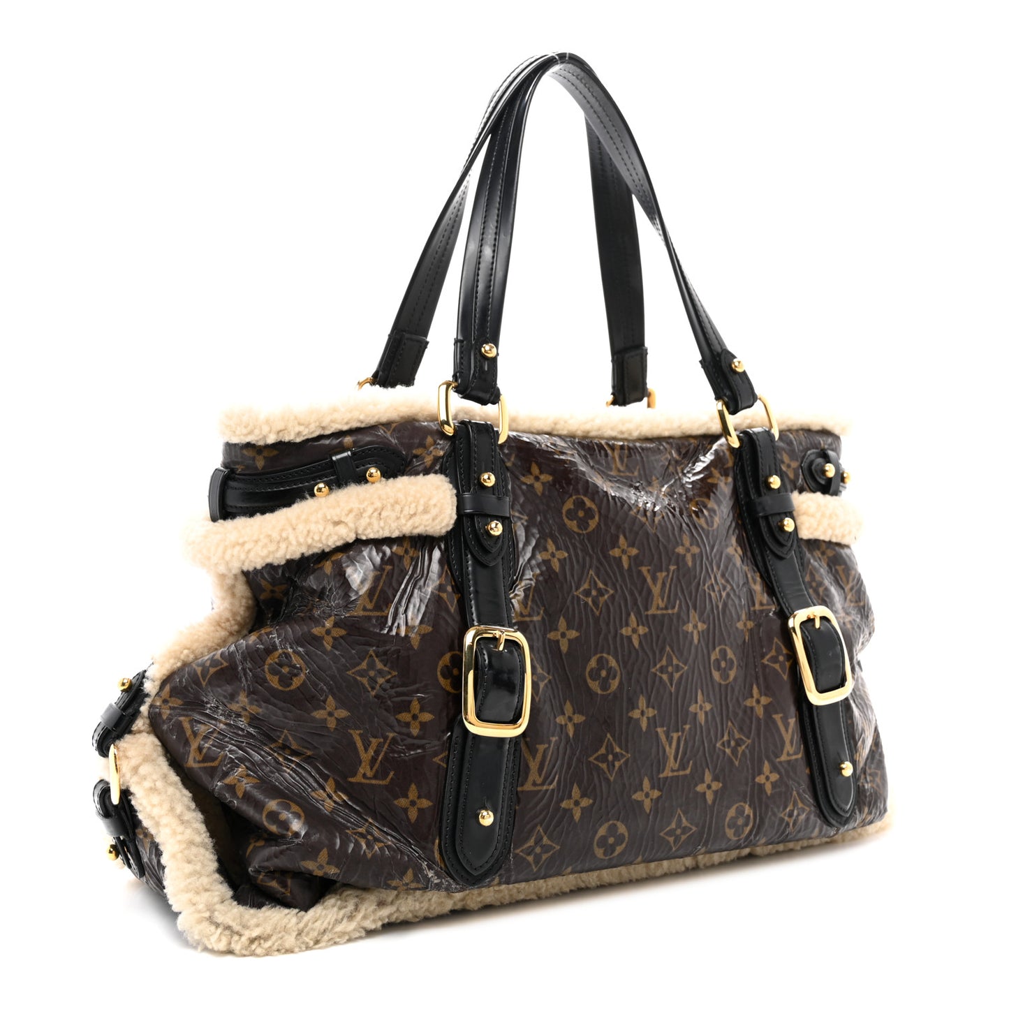 Patent Monogram Shearling Sac Thunder