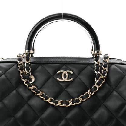 Chanel Lambskin Quilted Mini Bowling Bag Black 8 of 10